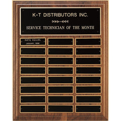 24 Plate American Walnut Perpetual Plaque