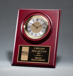 Cherry Finish Clock with Three-Hand Movement