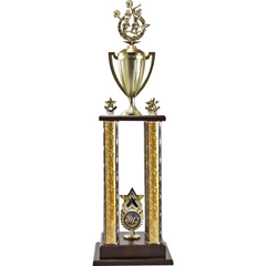 Two-Tier 4 Post Trophy with Star "Exclusive" Star
