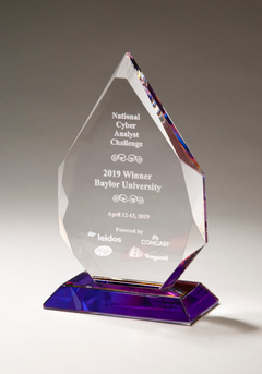 Flame Series Crystal Award with Prism-Effect Base