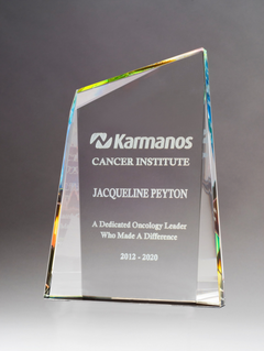 Pinnacle Series Freestanding Crystal Award with Prism-Effect Coating