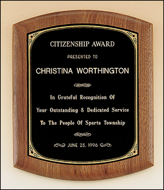 American Walnut Elliptical Edge Plaque