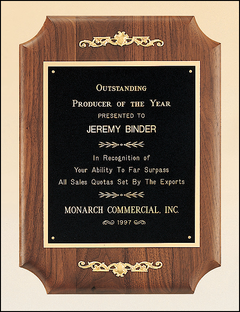 American Walnut Plaque with Decorative Accents