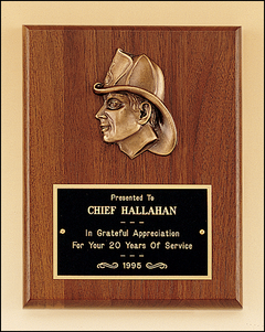 Fireman Award with Antique Bronze Finish Casting