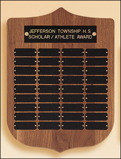 American Walnut Shield Perpetual Plaque