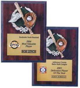 New Baseball Theme Full Color Resin Award Plaque