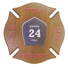 Maltese Cross Plaque with ColorFuze Fire Badge
