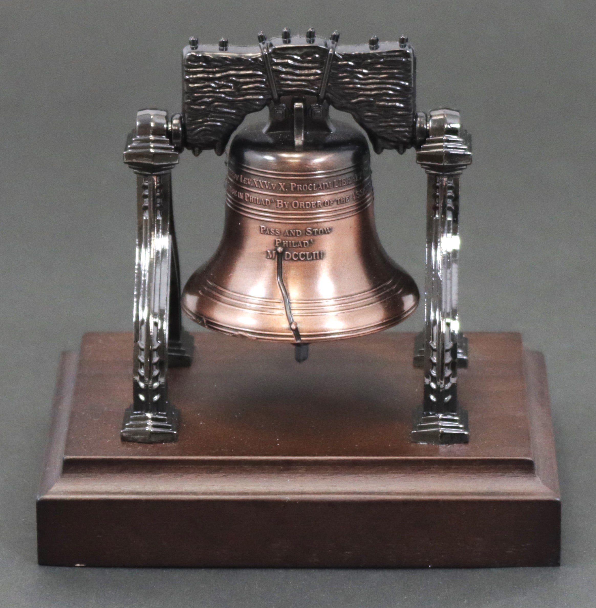 Liberty Bell Small with Walnut Base Attached
