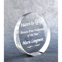 Circular Optic Crystal Paperweight