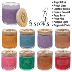 14 oz. Scented Candle in a Glass Holder with Wood Lid