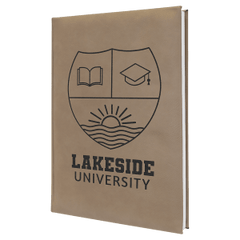 7" x 9 3/4" Laserable Leatherette Journal-Lined Notepad