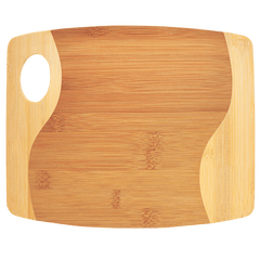 Bamboo Two Tone Cutting Board with Handle