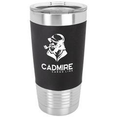 20 oz. Black/White Tumbler with Silicone Grip and Clear Lid