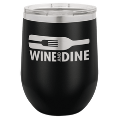 12 oz. Stainless Steel Vacuum Insulated Stemless Wine Tumbler with Lid