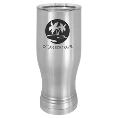 20 oz Stainless Steel Pilsner with Clear Lid