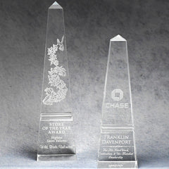 Optic Crystal Groove Obelisk