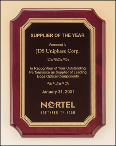 Rosewood Piano Finish Plaque with Brass Plate