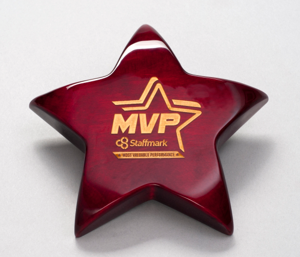 Rosewood Piano-Finish Star Paperweight with Felt Bottom 