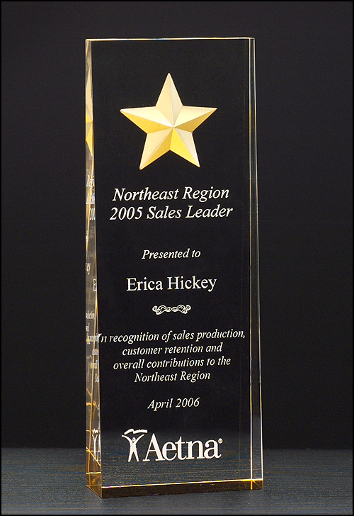 Constellation Acrylic Award - with Etched Gold Star