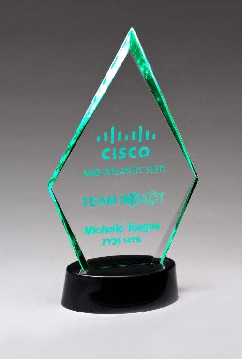 Clear Acrylic Award with LED Base  - 7 Colors