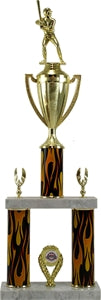 Two Tier / Three Column Sports Cup Trophy
