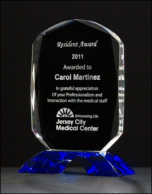 Diamond Series Crystal Award with Cobalt Base