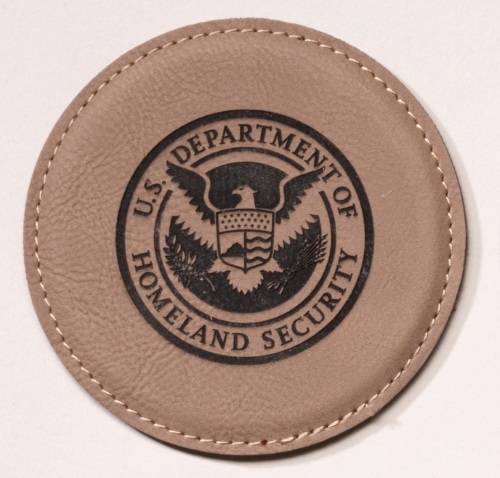 Laser Leather Individual Round Coasters