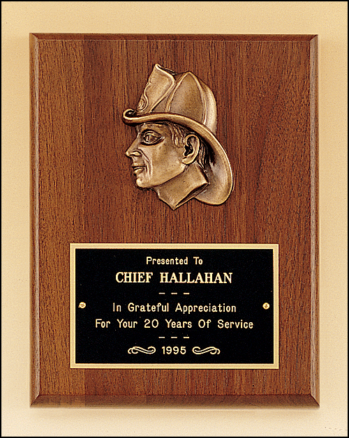 Fireman Award with Antique Bronze Finish Casting
