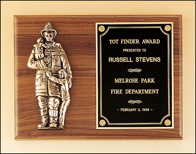 Fireman Plaque with Antique Bronze Finish Casting
