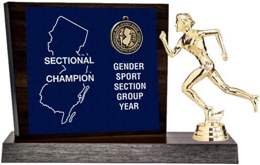 Cross Country Sectional Champion Award, Walnut Styled Replica