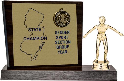 Swimming State Champion Award, Walnut Styled Replica