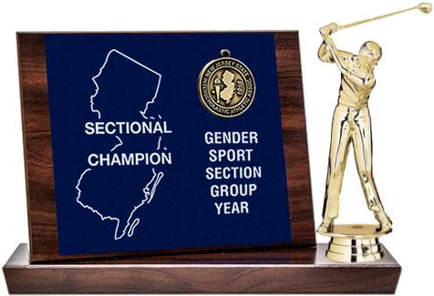 Golf Sectional Champion Award, Cherry Finish Styled Replica