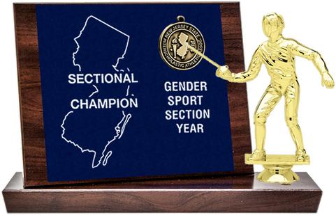 Fencing Sectional Champion Award, Cherry Finish Styled Replica