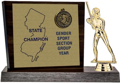 Softball State Champion Award, Walnut Styled Replica