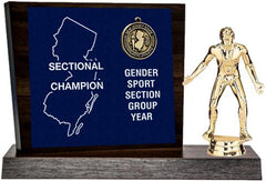 Wrestling Sectional Champion Award, Walnut Styled Replica