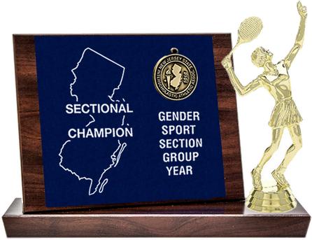 Tennis Sectional Champion Award, Cherry Finish Styled Replica