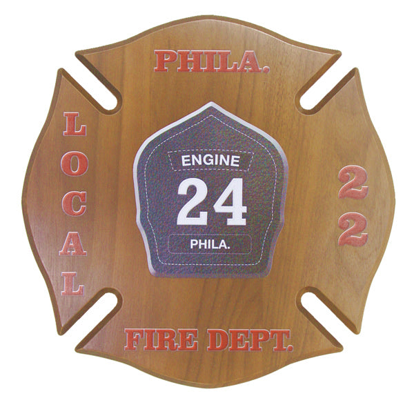 Maltese Cross Plaque with ColorFuze Fire Badge