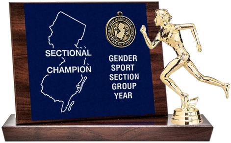Spring Track Sectional Champion Award, Cherry Finish Styled Replica