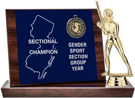 Softball Sectional Champion Award, Cherry Finish Styled Replica