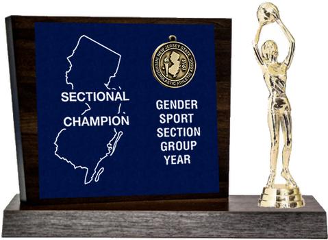 Basketball Sectional Champion Award, Walnut Styled Replica