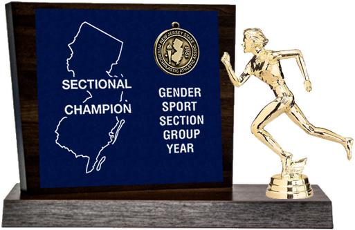 Spring Track Sectional Champion Award, Walnut Styled Replica