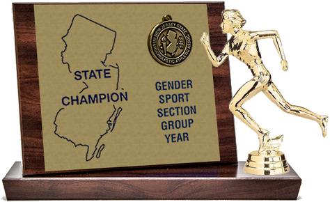 Spring Track State Champion Award, Cherry Finish Styled Replica