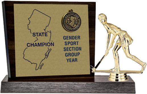 Field Hockey State Champion Award, Walnut Styled Replica
