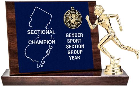 Winter Track Sectional Champion Award, Cherry Finish Styled Replica