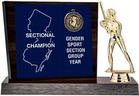 Softball Sectional Champion Award, Walnut Styled Replica