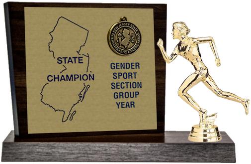 Spring Track State Champion Award, Walnut Styled Replica