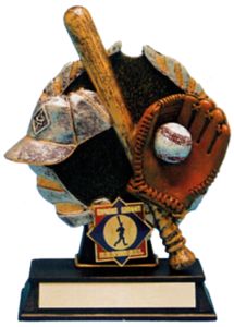 Babe Ruth Baseball Theme NEW & Exclusive "Full Color" Resin stand-up Award