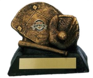 Baseball "antiqued gold" Theme  Resin Sport Sculpture